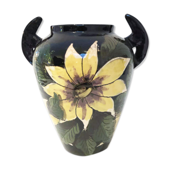 Vase à anses barbotine 1930