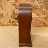 Ancienne pendule cheminée ogive marqueterie bois acajou vintage
