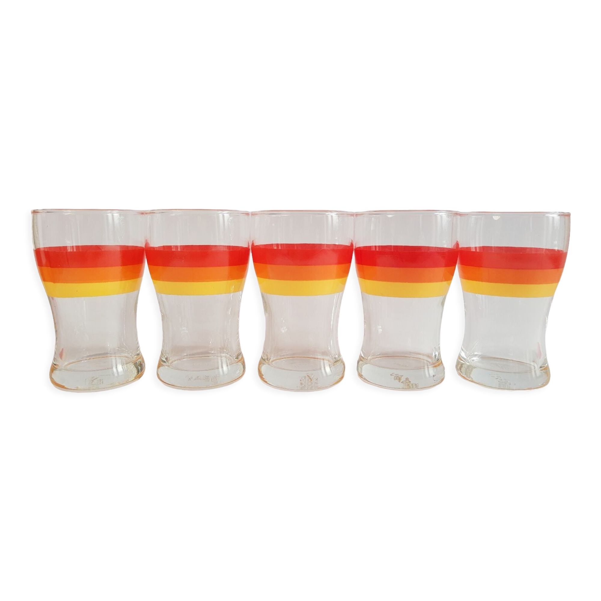 Set of 5 glasses with advertising aperitifs Vabé 1970 vintage