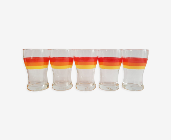Set de 5 verres à apéritifs publicitaires Vabé 1970 vintage