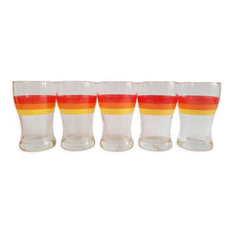 Set de 5 verres à apéritifs publicitaires Vabé 1970 vintage