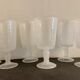 6 blown and bubbled wine stemmed glasses, Riom glassware, Puy-de-Dôme