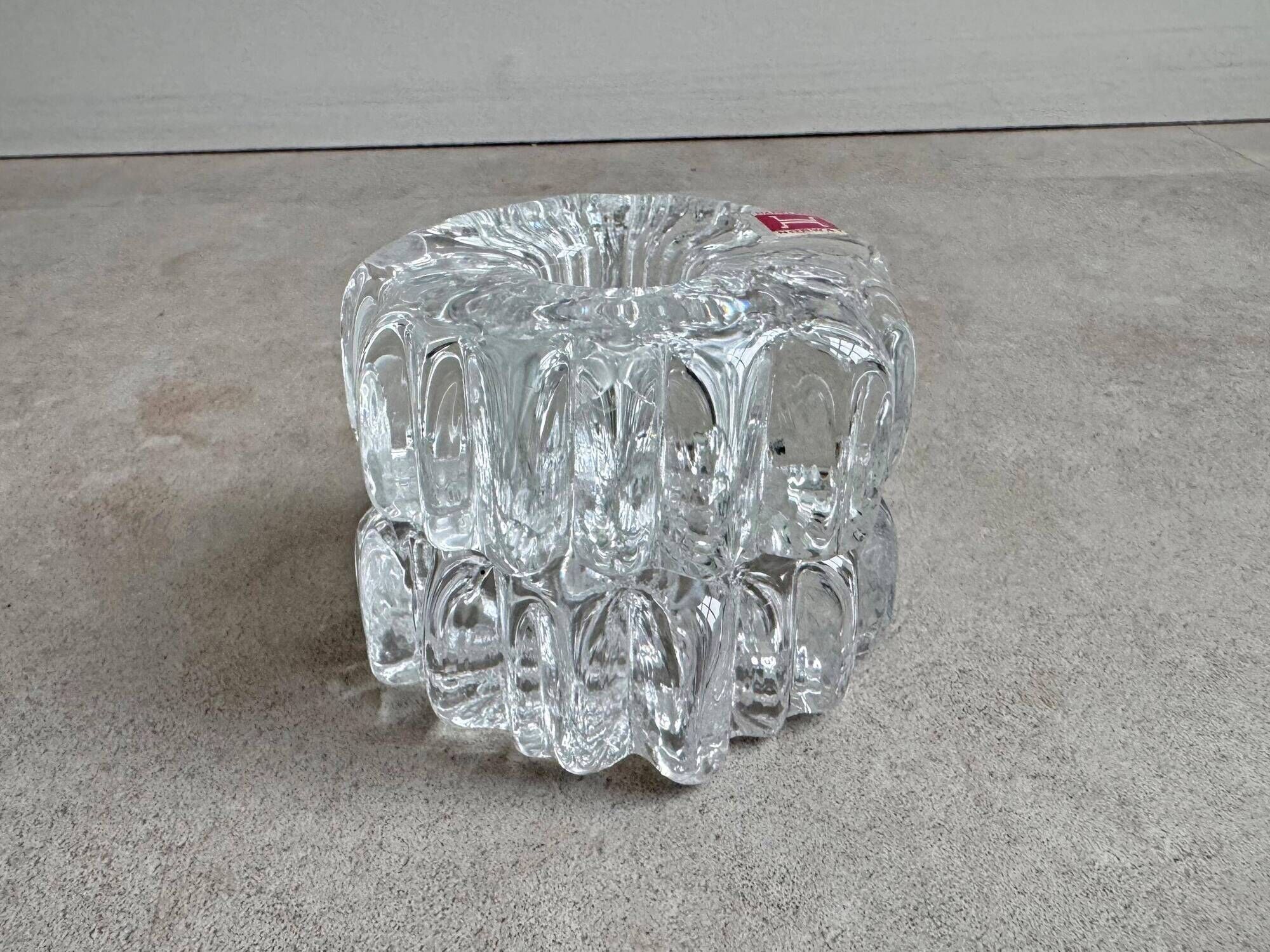 Set of 2 Hadeland Norway crystal candle holders
