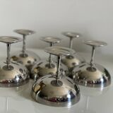 Six Guy Degrenne stainless steel ice cream cups.