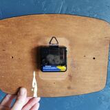 Rectangular vintage formica wall pendulum clock "Phosphorescent black"