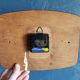 Rectangular vintage formica wall pendulum clock "Phosphorescent black"