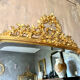 Miroir ancien à fronton doré Louis XVI