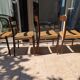 Set of 4 vintage teak chairs with weaving, Scandinavian, Mid-Century.