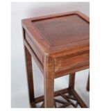 Set of chinese side tables with drawer in polished dark wood