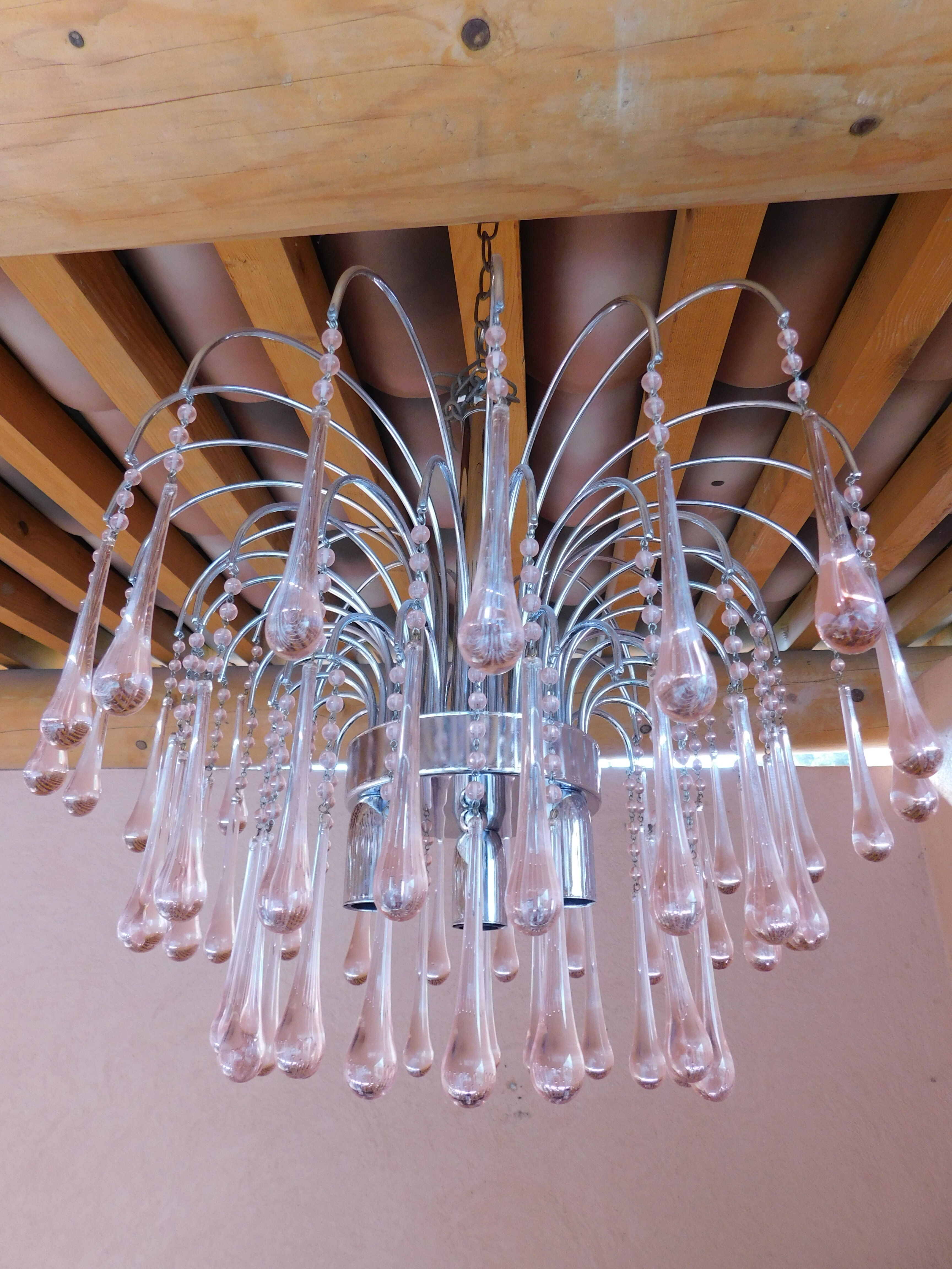 Chandelier Murano Venini tassels drops