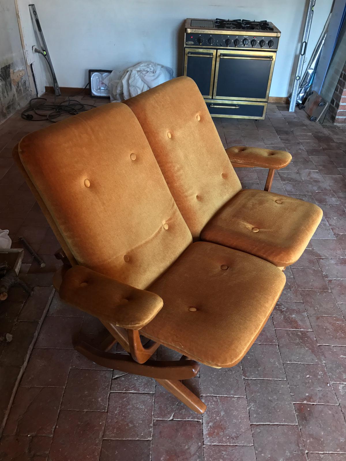Vintage velvet bench