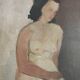 "Seated Nude in Interior", oil on canvas, unknown artist, Yugoslavia 1950s