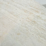 Round Belgian travertine dining table