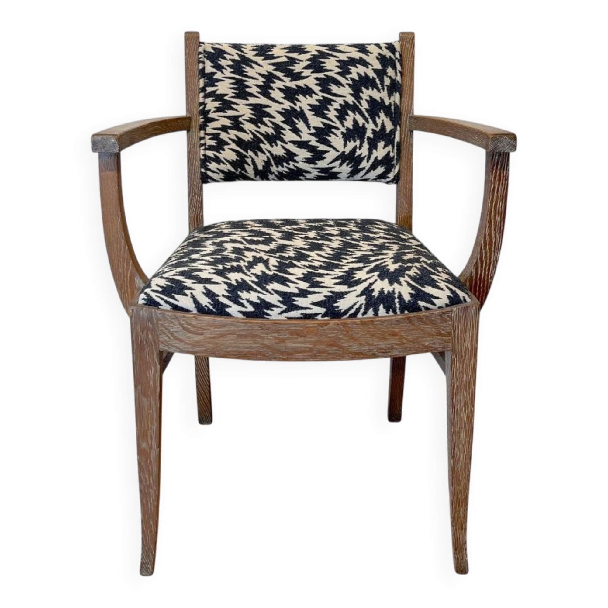 Art Deco Armchair in Limed Oak by De Coene Fères, 1935