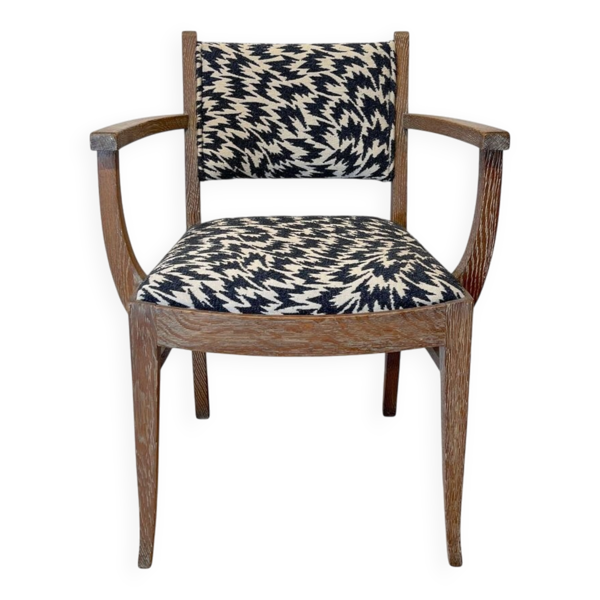 Fauteuil Art Déco en chêne blanchi par De Coene Fères, 1935