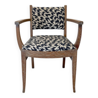 Art Deco Armchair in Limed Oak by De Coene Fères, 1935