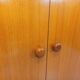 Armoire dressing moderniste vintage en teck et noyer des années 60 70
