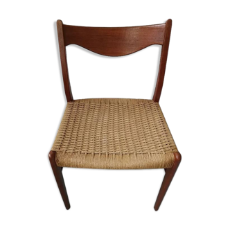 Danish Scandinavian chair in teak and rope GS 60