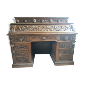 Bureau ancien américain sculpté