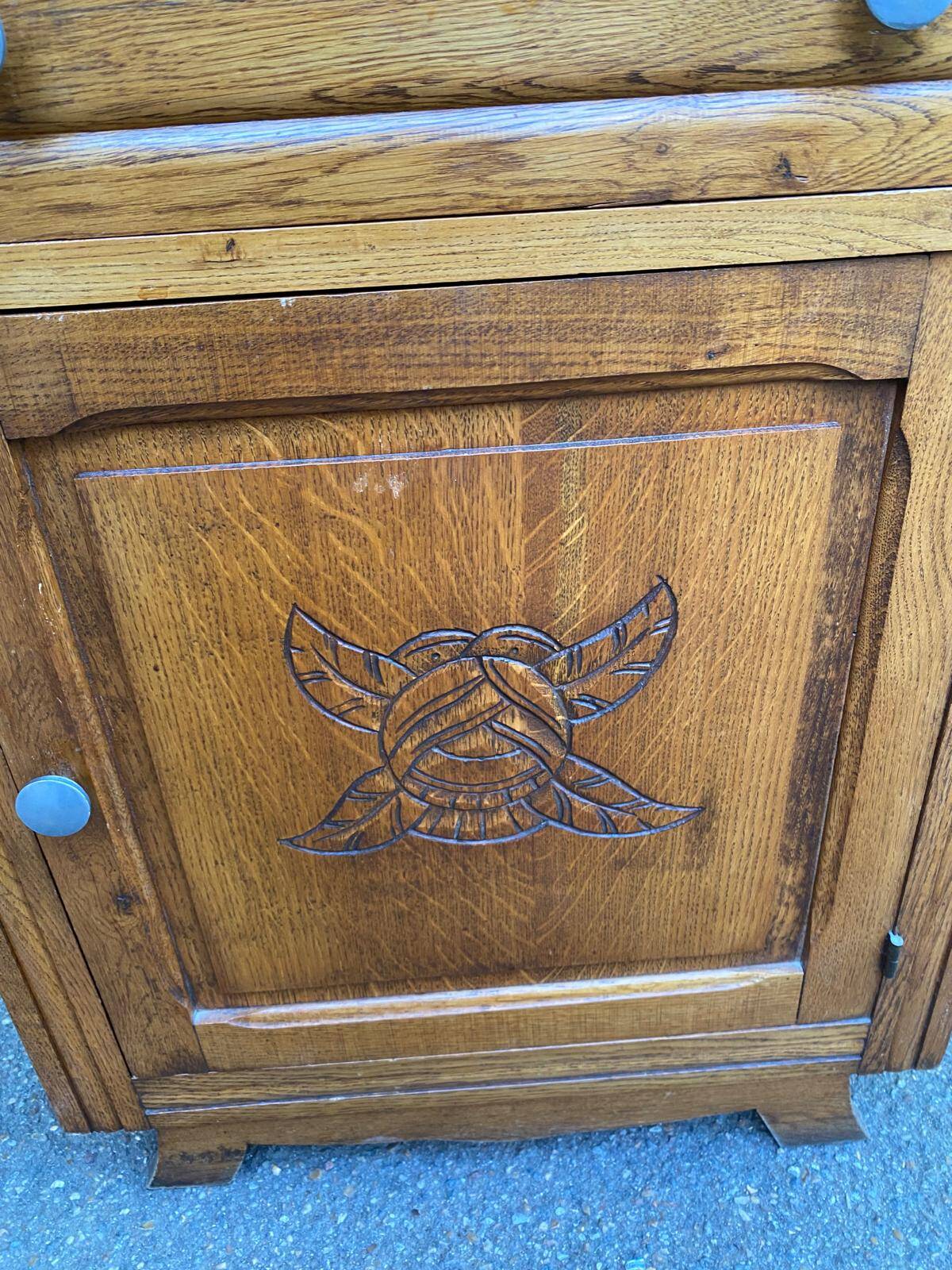 Art Deco commode confiturier from 1940 in solid oak.