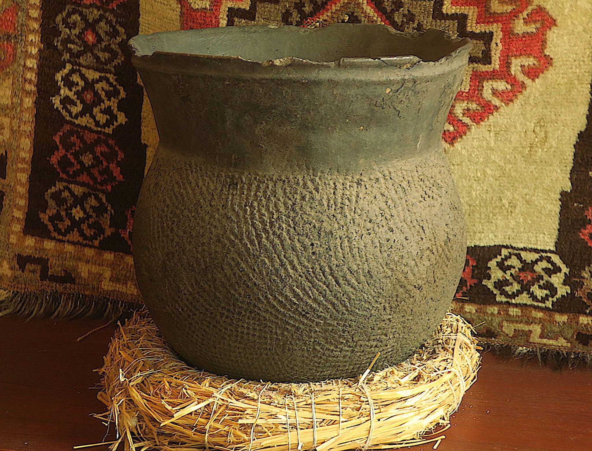 African earthenware storage pot, Senegal 19th century