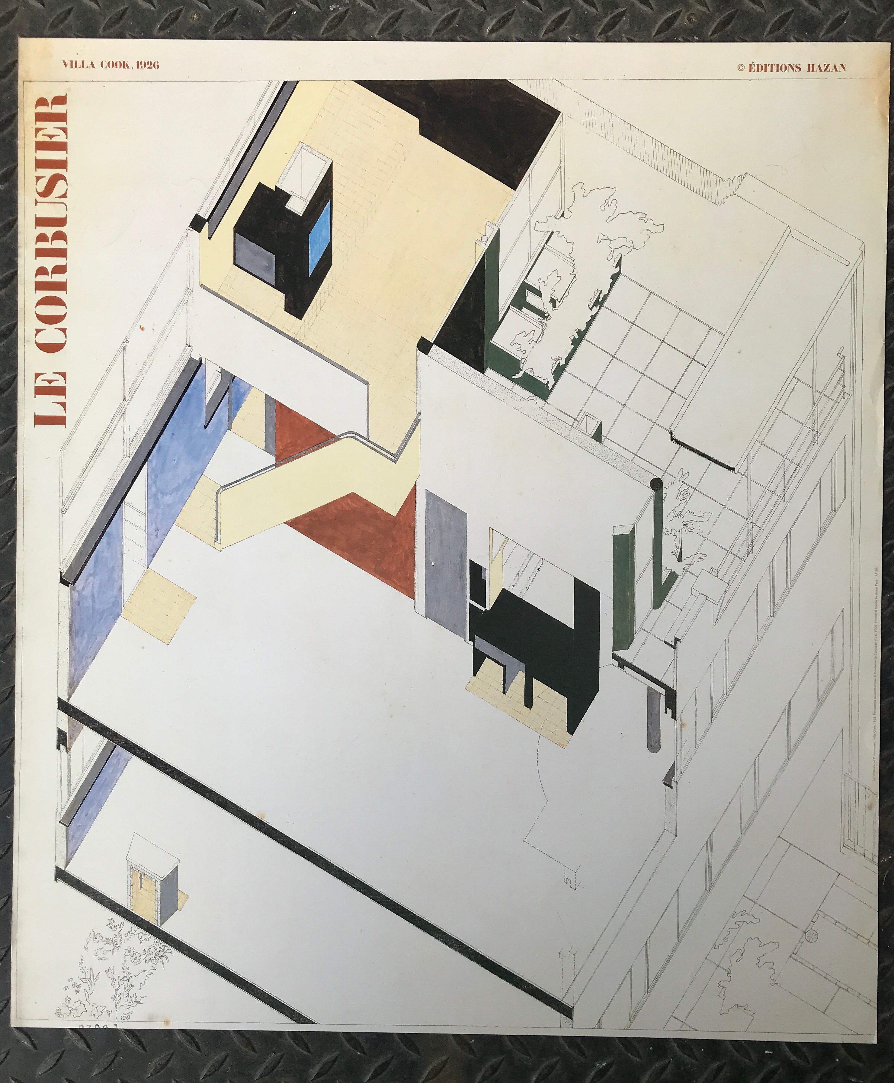 Poster after  axonometric perspective of the villa cook, 1926. 80 x 70 cm