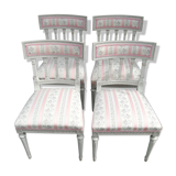 Series of 4 patinated Louis XVI style chairs
