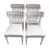 Série de 4 chaises style Louis XVI patinées