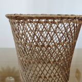 Rattan wastebasket, office, 1960 1970