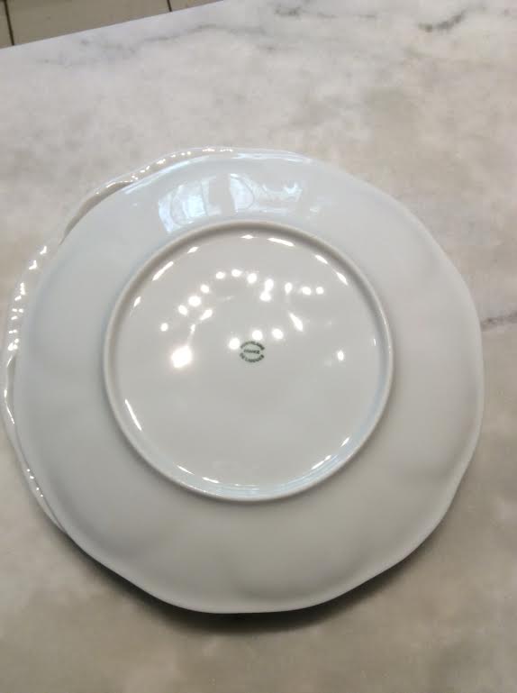 3 white porcelain plates