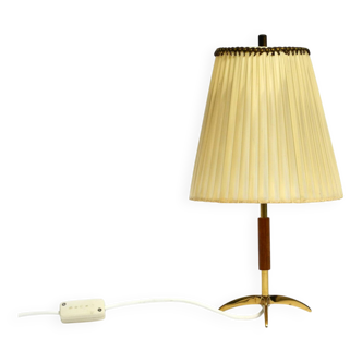 Mid century brass star base table lamp from Kalmar with original lampshade