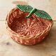 Small vintage wicker baskets in the shape of orange and lemon fruit