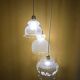 Suspension cascade 3 globes en verre transparent vintage