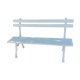 Old garden bench with cast iron feet and wooden planks