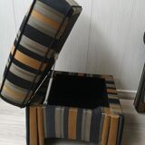 Mid-century fabric armchair with footrest, Germany