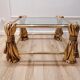 Table basse en or de style Hollywood Regency, années 1970
