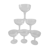 Lot of 6 champagne glasses chiseled 50-60 years