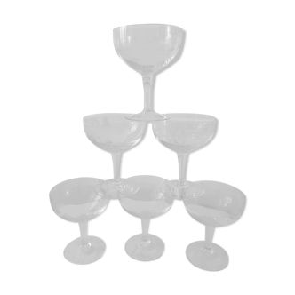 Lot de 6 coupes à champagne ciselées années 50-60