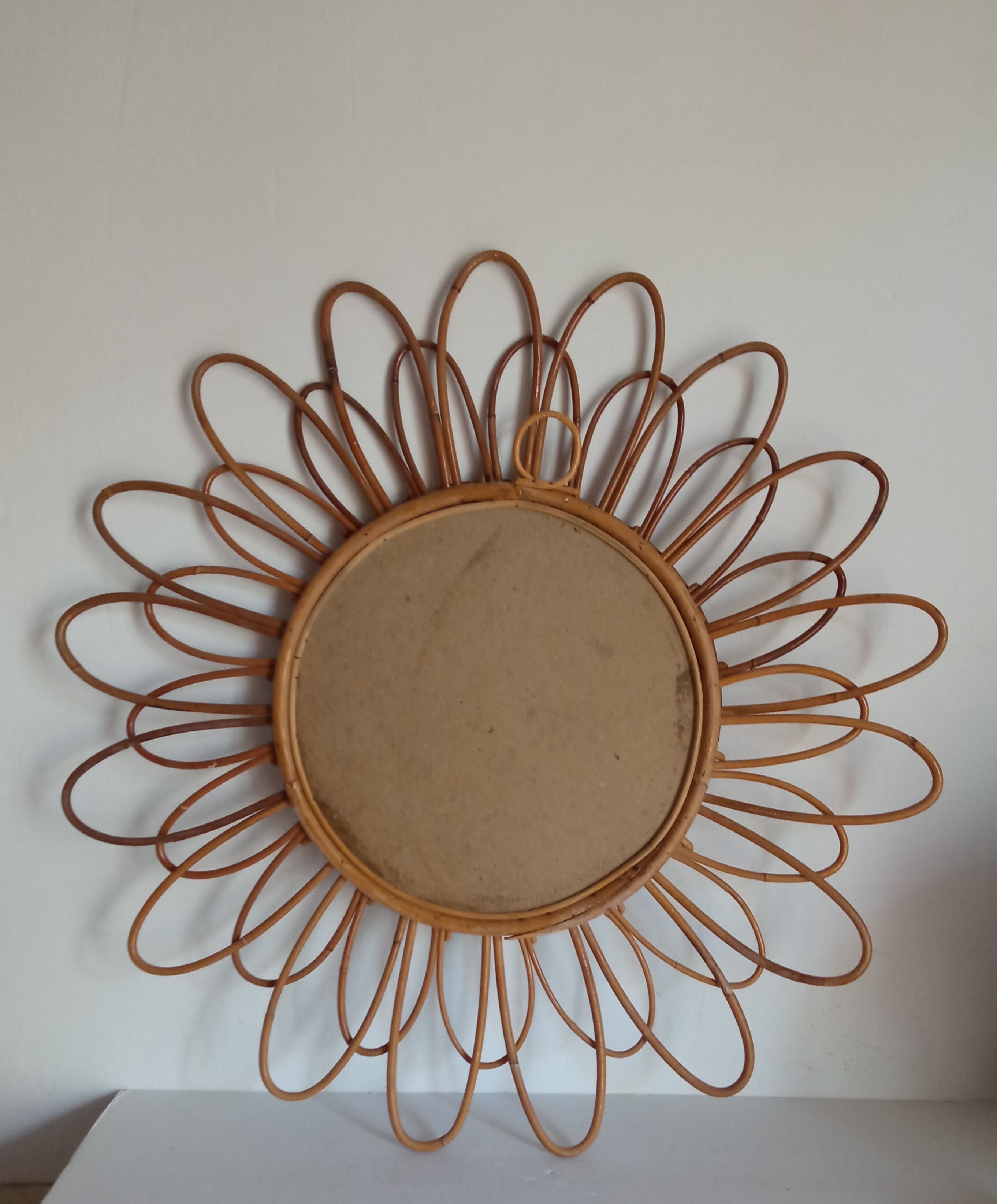 Vintage bamboo mirror 62clm