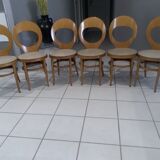 Suite of 6 chairs Bistrot Baumann Model Seagull 1987