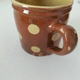 Petit pot à lait caramel à pois – Poterie savoyarde vintage