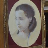 Lucien-Victor Guirand de Scevola (1871-1950) Portrait of a Young Woman, 1928 pastel, oval