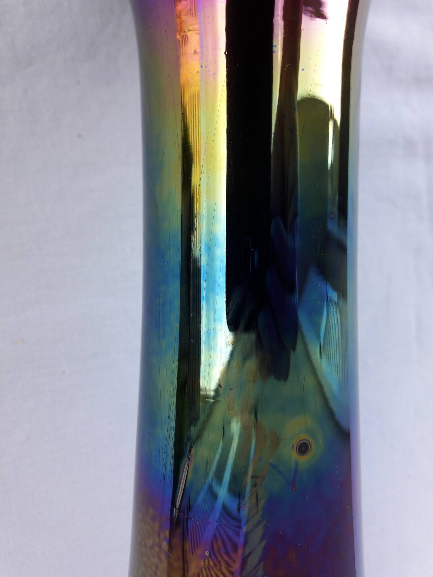 Iridescent glass vase