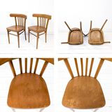 2pcs Chaise de café Chaise de bistrot Mid Century Vintage Café Bistro Streb