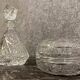 Magnificent series of 2 pieces in chiseled crystal art deco period