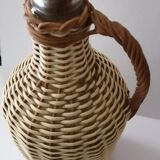 Vintage glass and wicker bottle