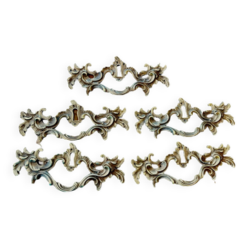 Set of 5 bronze handles
