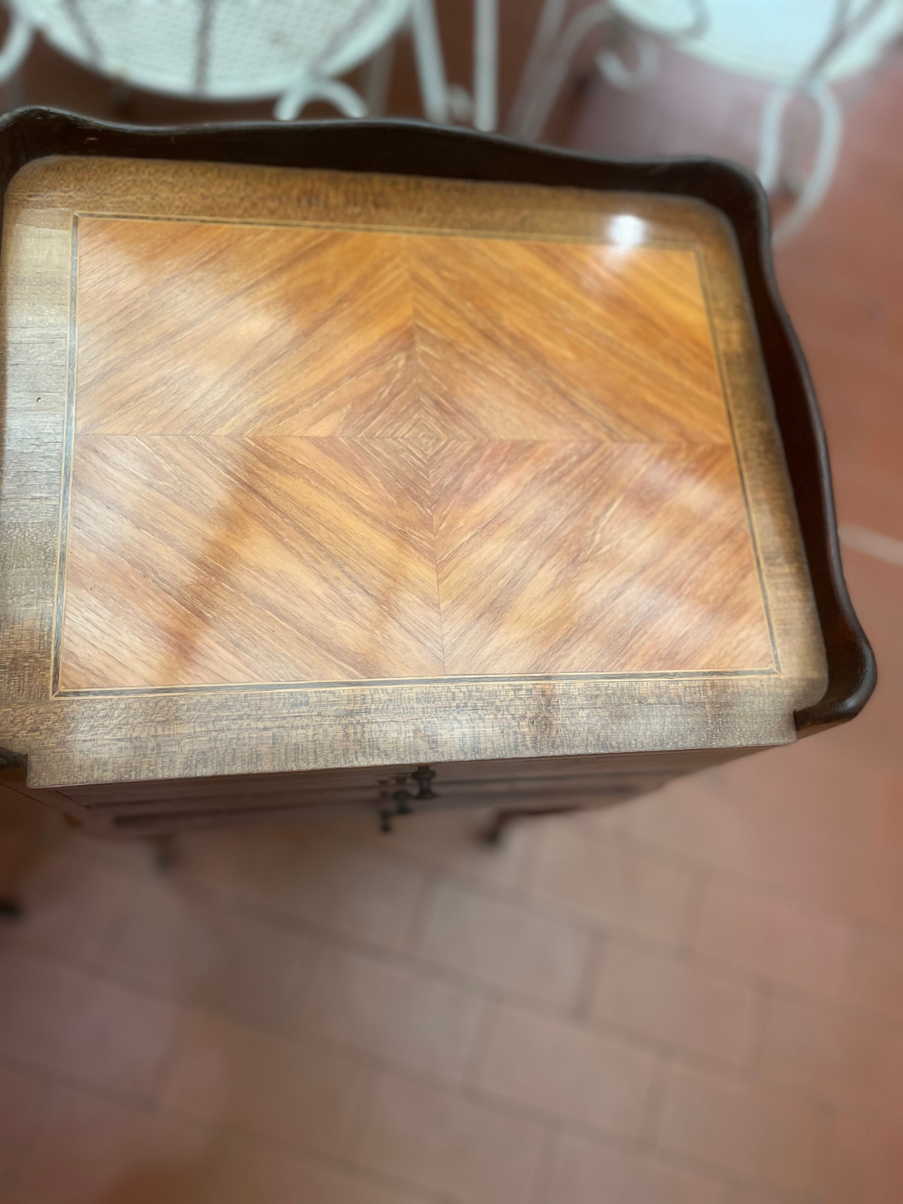Pair of bedside in marquetry style louis XV