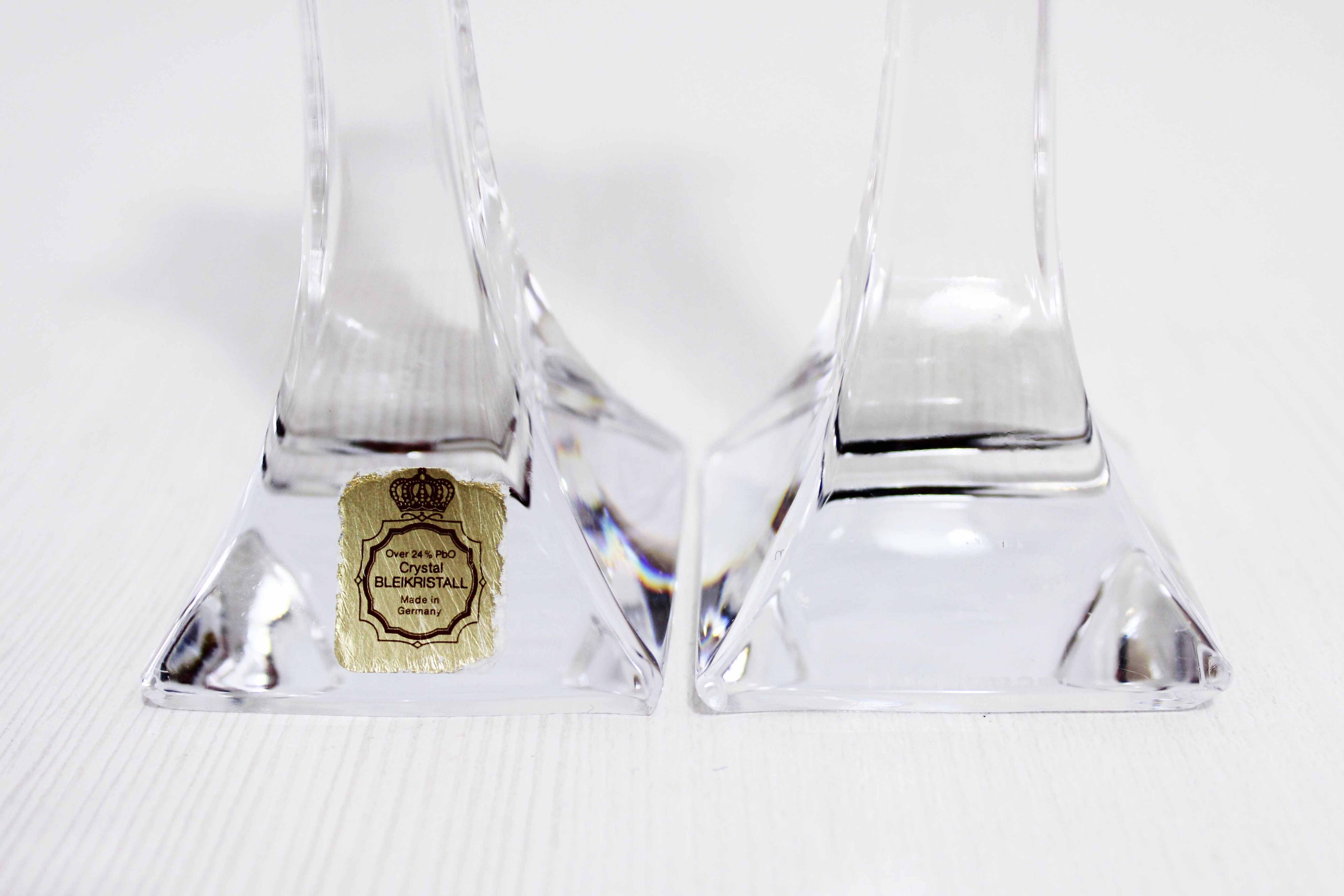 Paire de bougeoirs en cristal Nachtman