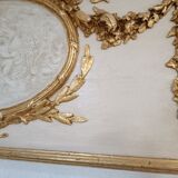 Top of door decorative paneau gilded wood